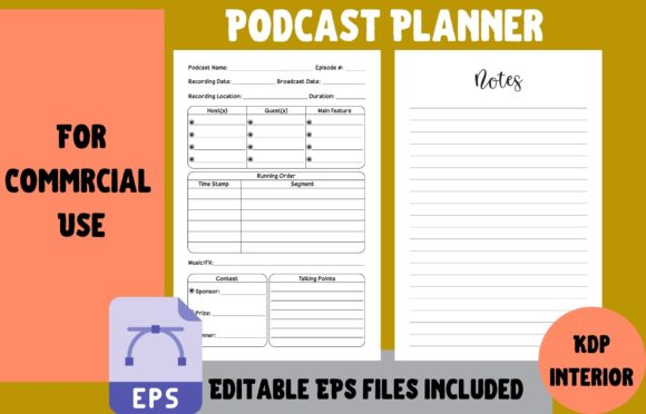 Download Podcast Planner Interior for KDP - Planner Collection