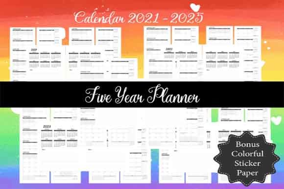 Download 2021-2025 5Year Monthly Calendar Planner - Planner Collection