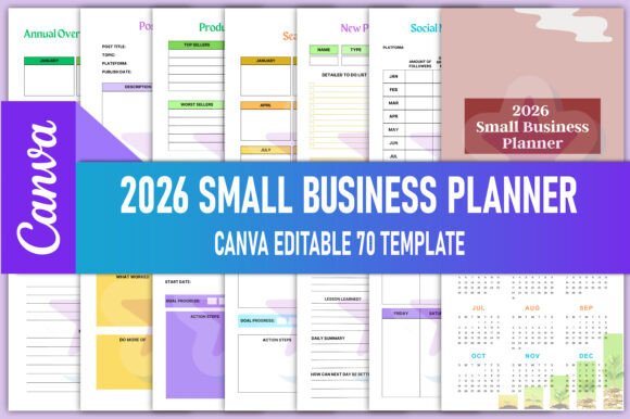Download 2026 Small Business Planner Canva KDP - Planner Collection