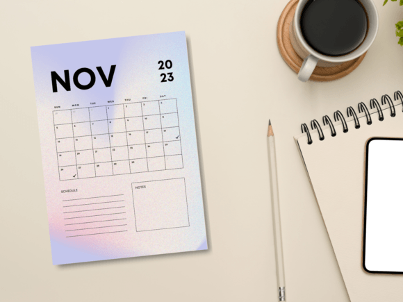 Download Gradient Minimal November 2023 Planner - Planner Collection