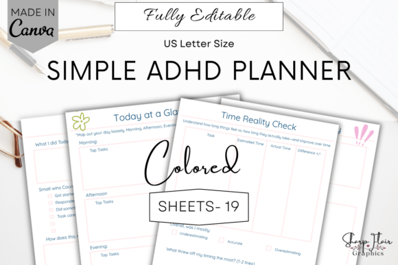 Download ADHD Planner Bundle Canva Editable - Planner Collection