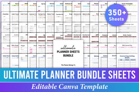 Download Ultimate Planner Sheets Bundle Canva - Planner Collection