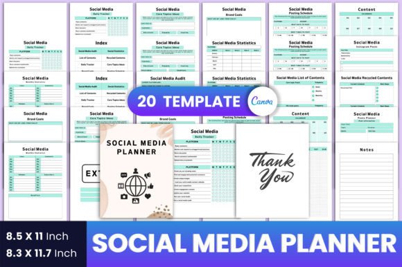 Download Social Media Planner Canva Interior - Planner Collection