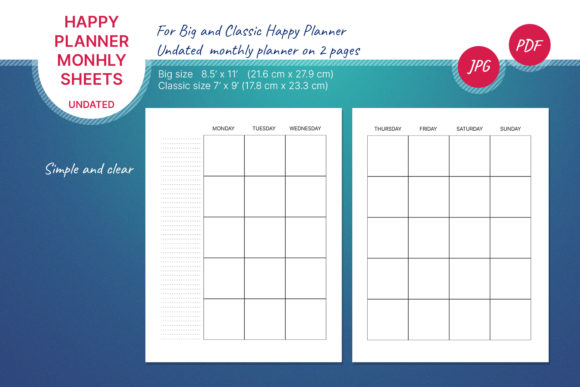 Download Undated Monthly Planner - Planner Collection