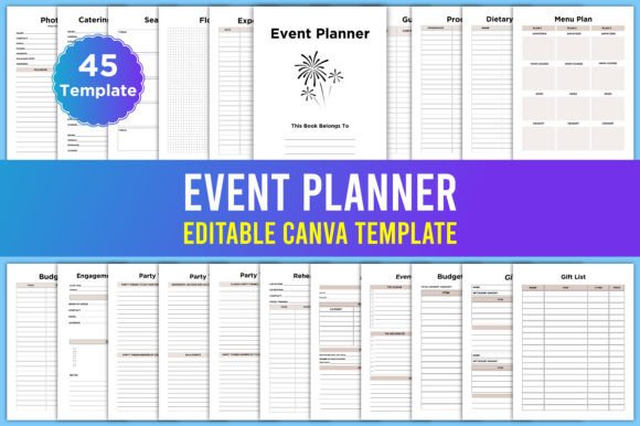 Download Editable Event Planner Canva Interior - Planner Collection