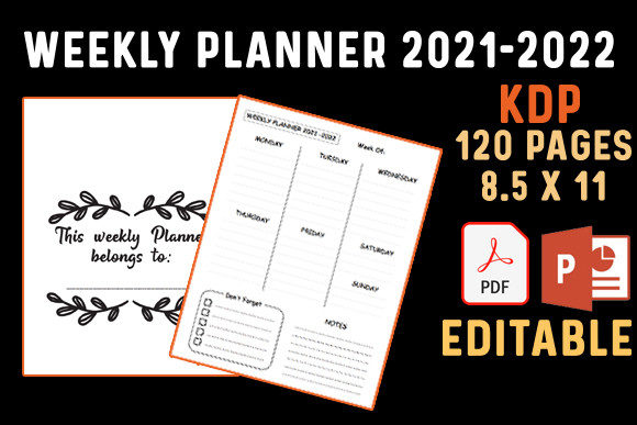 Download Weekly Planner 2021 2022 KDP - Planner Collection