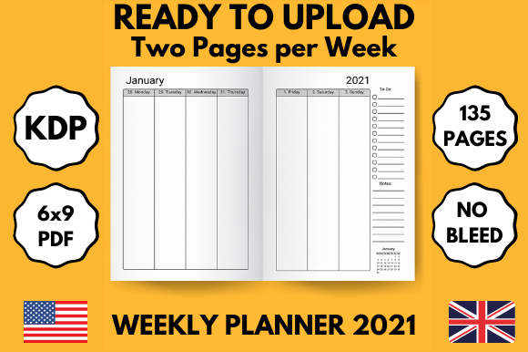Download Weekly Planner 2021 - Ready to Upload - Planner Collection