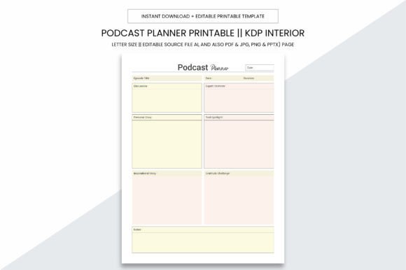 Download Podcast Planner Kdp Interior - Planner Collection