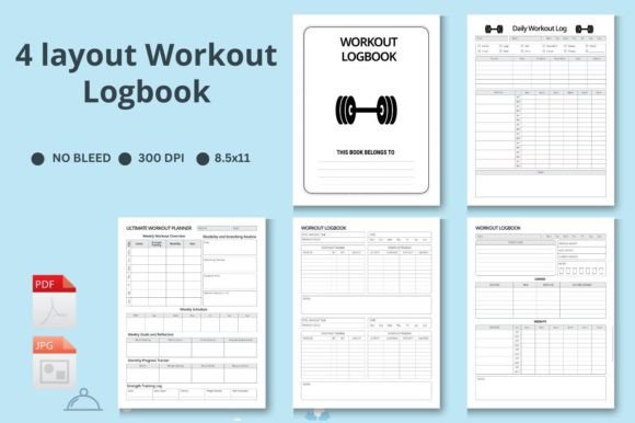 Download Workout Planner Fitness Tracker Bundle - Planner Collection