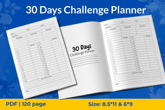 Download 30 Days Challenge Planner KDP Interiors - Planner Collection