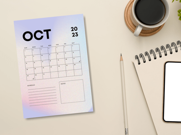 Download Gradient Minimal October 2023 Planner - Planner Collection