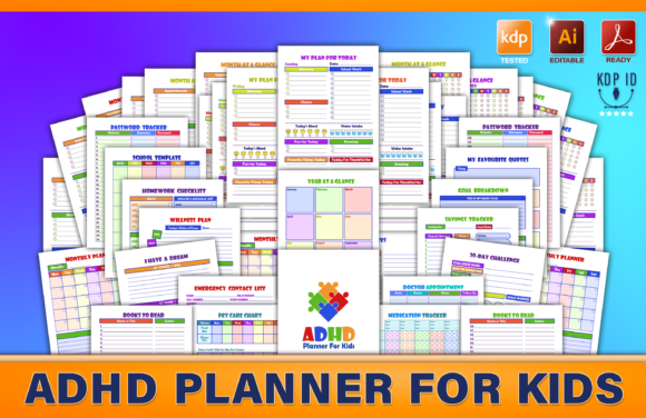 Download ADHD Planner for Kids: Editable Bundle - Planner Collection