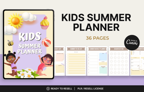 Download Kids Summer Planner, Canva Template - Planner Collection