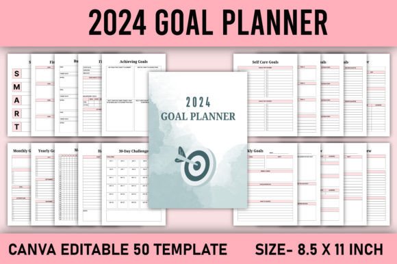 Download 2024 Goal Planner Canva Template - Planner Collection