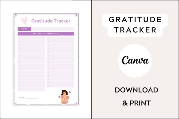 Download Gratitude Tracker - Printable Template - Gratitude tracker Collection