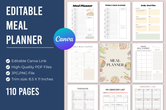 Download Meal Planner Canva Interior - Planner Collection