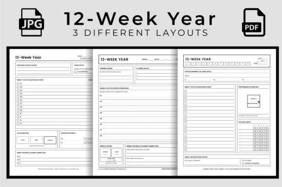 Download 12-Week Year Goal Setting Planner Log - Planner Collection