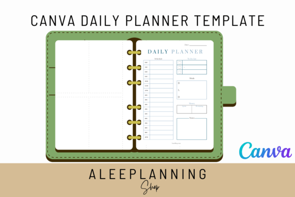 Download Canva Daily Planner Page Template Blue - Planner Collection