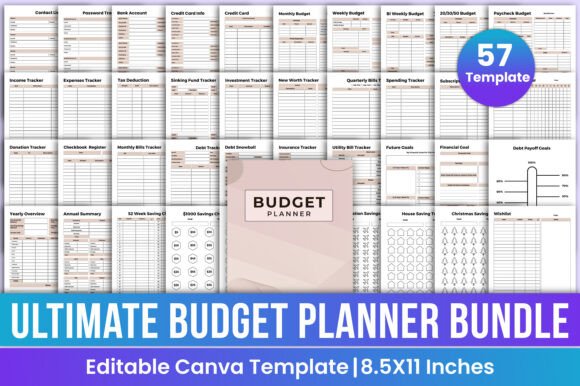 Download Ultimate Budget Planner Bundle Canva - Planner Collection