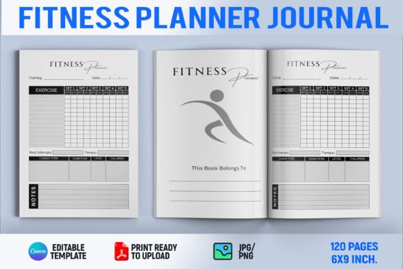 Download Fitness Planner Journal |KDP Interior - Planner Collection