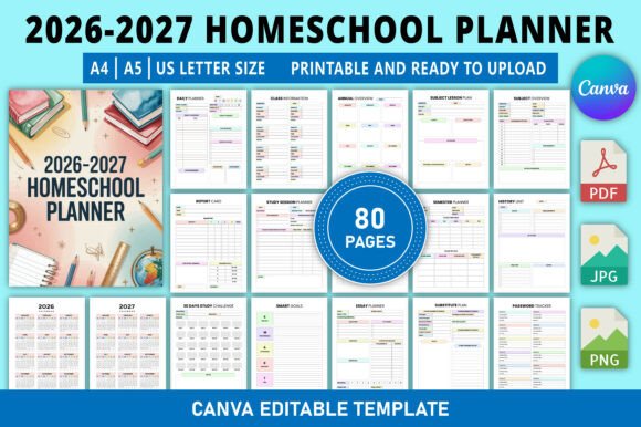 Download Editable 2026-2027 Homeschool Planner - Planner Collection