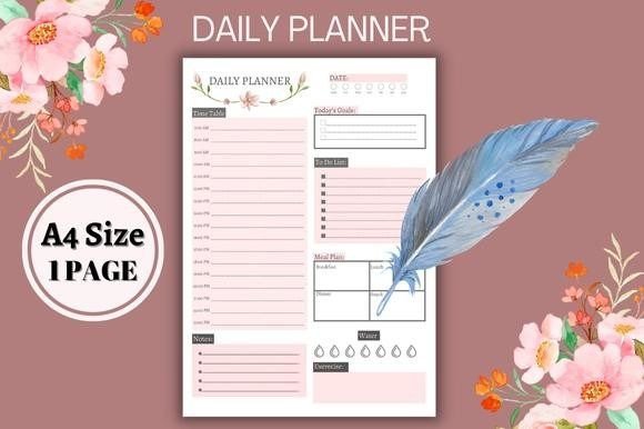 Download Floral &amp; Pink Daily Planner Page Inserts - Planner Collection