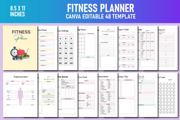 Download Fitness Planner Canva KDP - Planner Collection