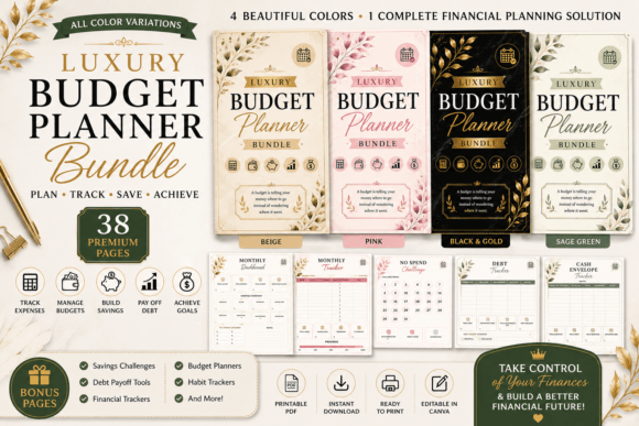 Download Ultimate Luxury Budget Planner 4 Color - Planner Collection