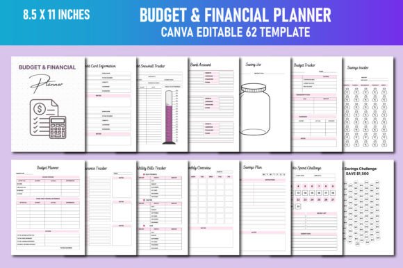 Download Budget &amp; Financial Planner Canva KDP - Planner Collection