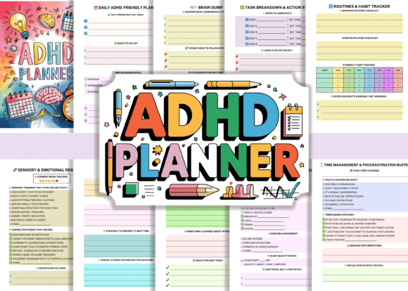 Download ADHD Planner - KDP Canva Template - Planner Collection