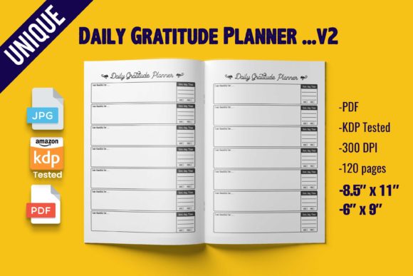 Download Daily Gratitude Planner (KDP Interior) - Planner Collection