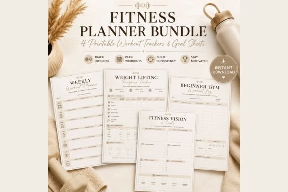Download Beginner Fitness Planner Bundle - Planner Collection