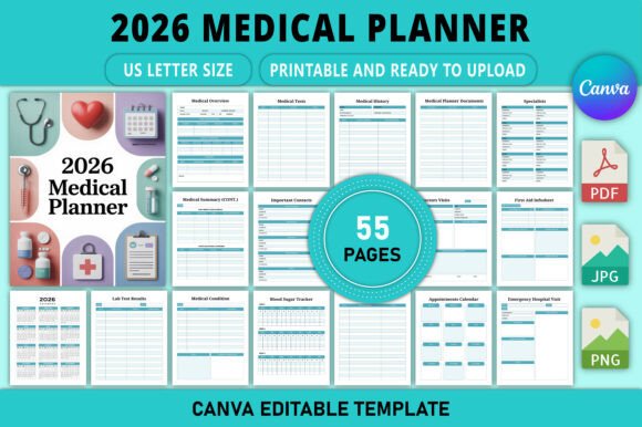 Download 2026 Medical Planner Canva Template - Planner Collection