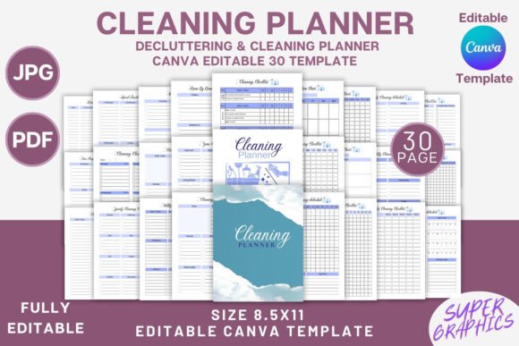 Download Cleaning and Decluttering Planner -Canva - Planner Collection