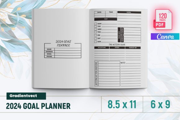 Download (KDP) 2024 Goal Planner Canva - Planner Collection