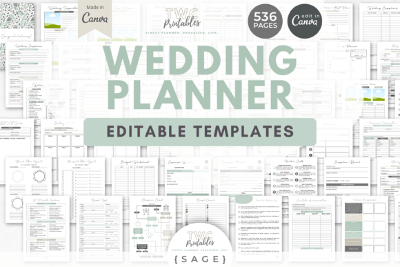 Download Wedding Planner Canva Templates | SAGE - Planner Collection
