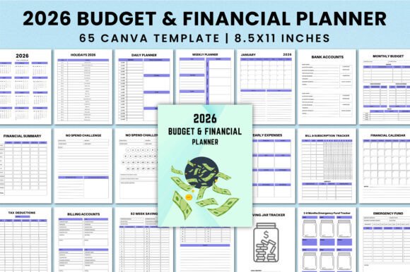 Download 2026 Budget &amp; Financial Planner Canva - Planner Collection