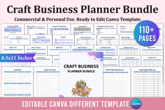 Download Craft Business Planner Bundle for Canva - Planner Collection