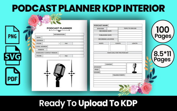 Download PODCAST PLANNER KDP INTERIOR - Planner Collection
