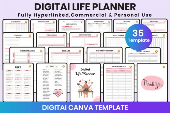 Download Digital Life Planner for Canva Interior - Planner Collection