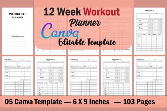 Download 12 Week Workout Planner Canva - Planner Collection