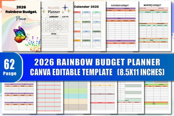 Download 2026 RAINBOW BUDGET PLANNER - Planner Collection