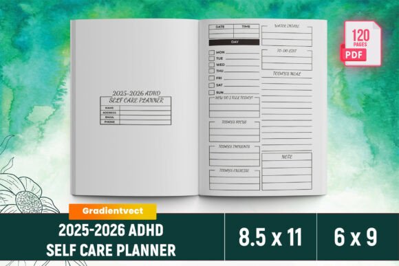 Download (KDP) 2025-2026 ADHD Self Care Planner - Planner Collection