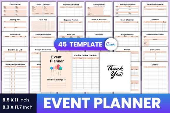 Download Event Planner Canva KDP Interior - Planner Collection