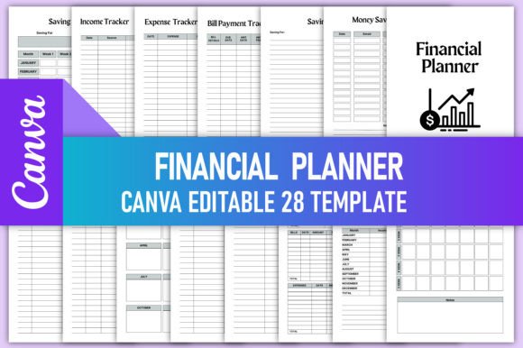 Download Editable Financial Planner Canva KDP - Planner Collection
